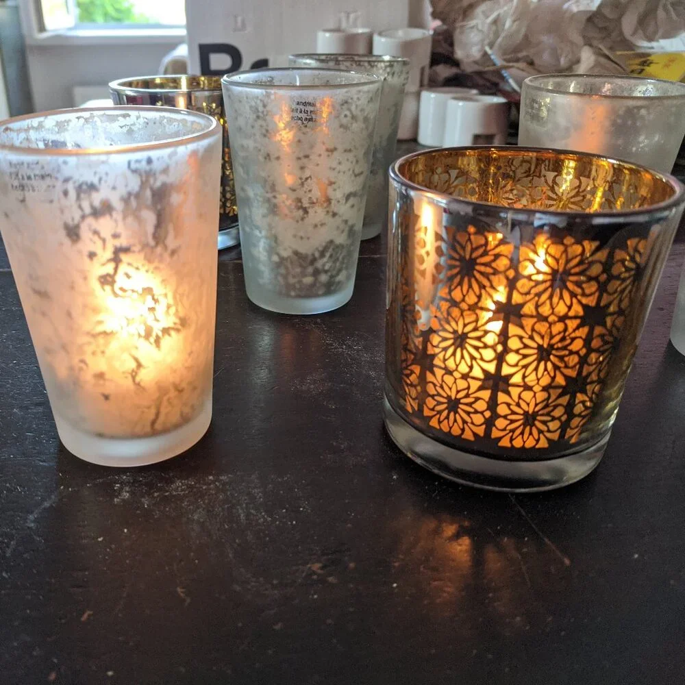 Crate & Barrel Glass Votive Set - NEW